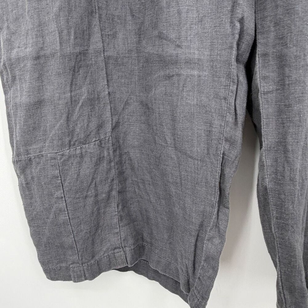 Lisa Bayne Gray Elastic Waist Relaxed Wide Leg Pull On Pants Size Large - Picture 3 of 9